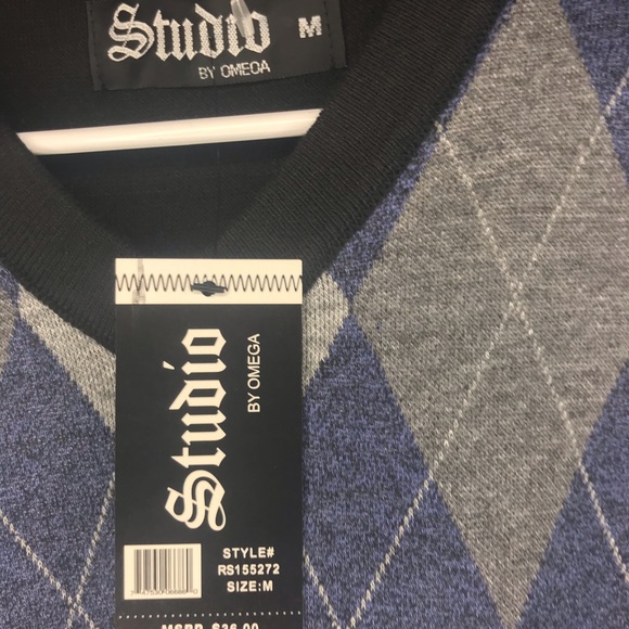 Studio by Omega Checkered Sweater Vest NWT - Picture 3 of 3